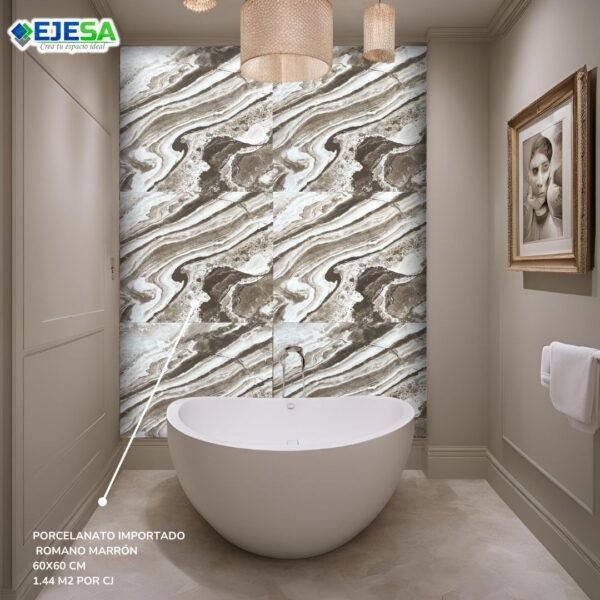 Romano marron 60x60 cm 1.44 m2 - Porcelanato vitrificado - Imagen 2